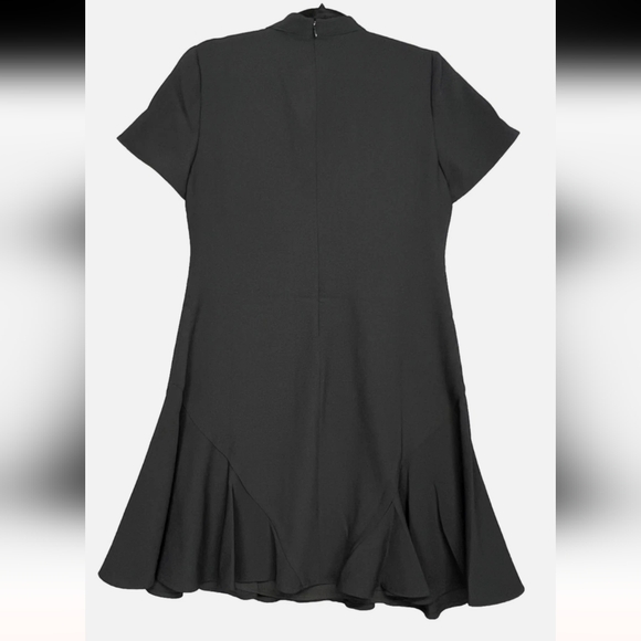New!CeCe Bow Neck Short Sleeve A-Line Black Dress Women’s Flounce Ruffle Sz 12 - Picture 4 of 15